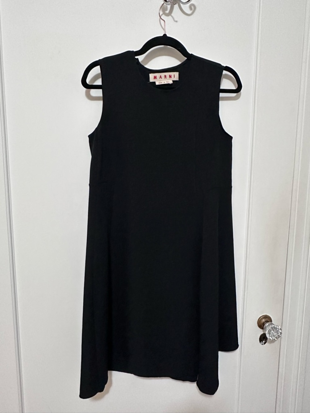 Marni black back-zip asymmetrical sleeveless swing dress- size 40 (US 6)